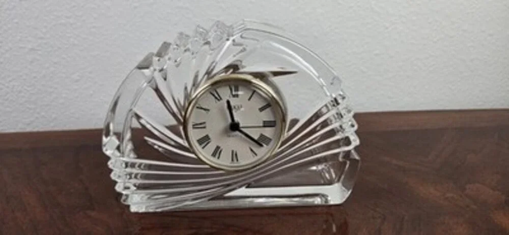 Mikasa Crystal Quartz Desk Clock Germany